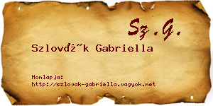 Szlovák Gabriella névjegykártya